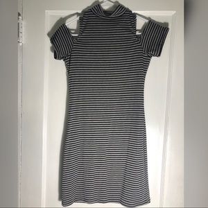 Polly & Esther Striped Cold-Shoulder Dress